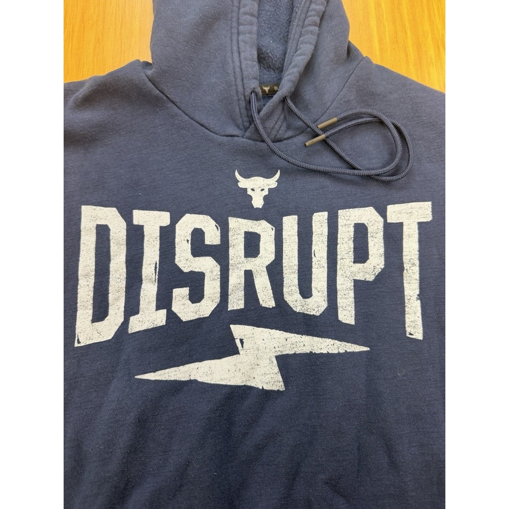 Under Armour Project Rock Sleeveless Hoodie Mens Medium Disrupt Navy - Picture 3 of 6